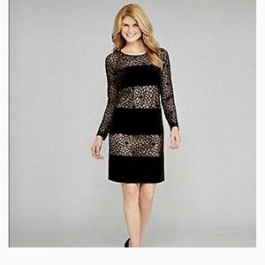 Antonio Melani Sheath Velvet and Lace Cocktail Dress